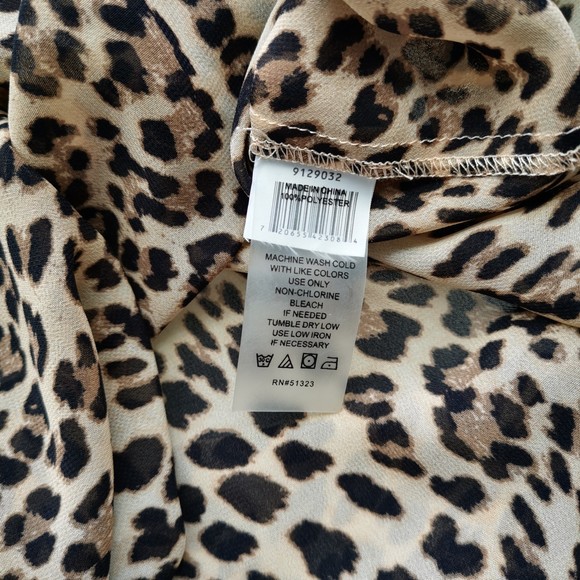 Vince Camuto Drawstring Short Sleeve Animal Flurry Tunic Coverup Summer XS - Picture 6 of 6